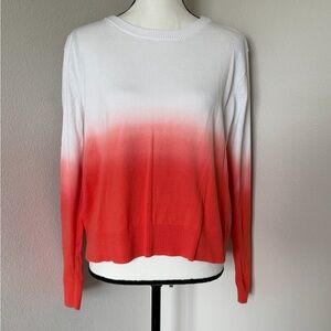 Apt. 9 White and Coral Ombre Sweater